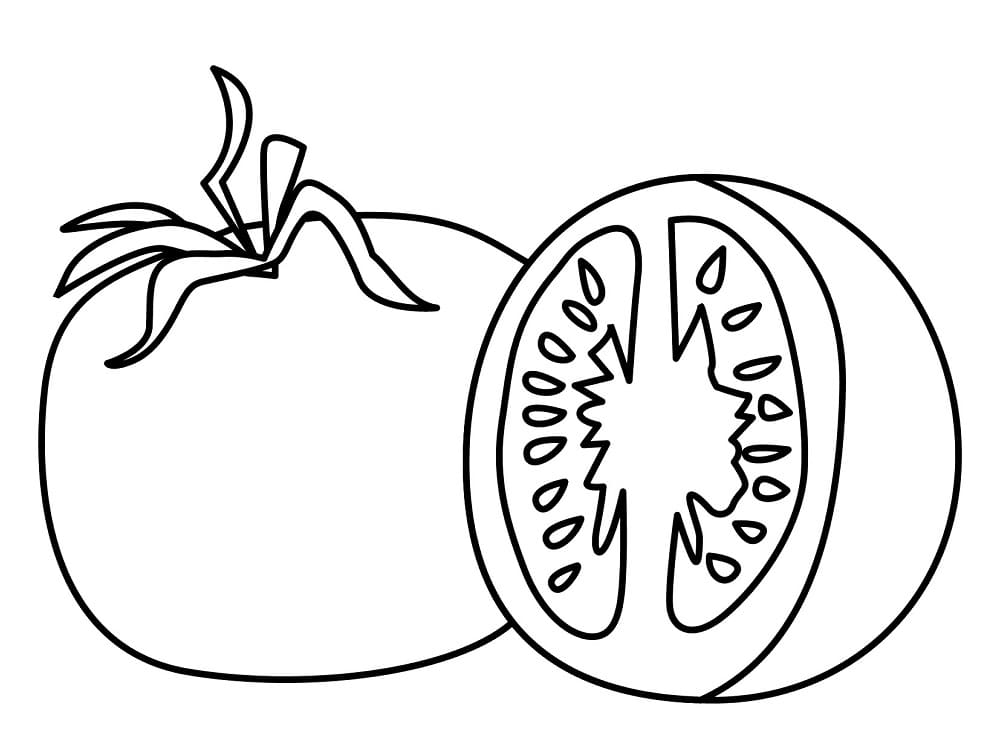 토마토와 반 coloring page