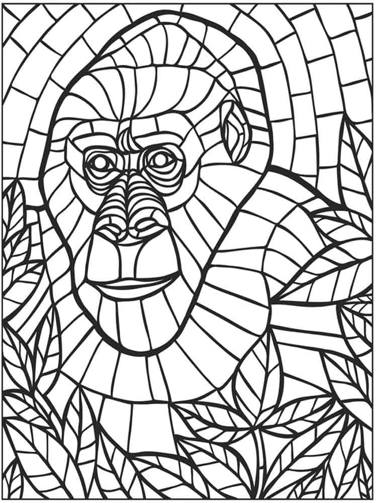 원숭이 모자이크 coloring page