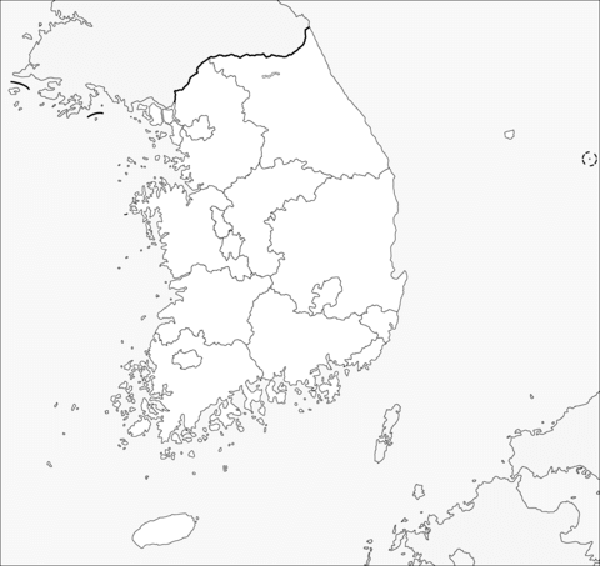 한국의 지도 – 시트 12 coloring page