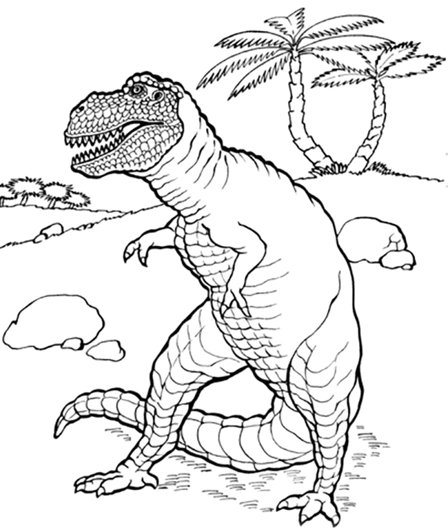 멋진 티라노사우루스 공룡 coloring page