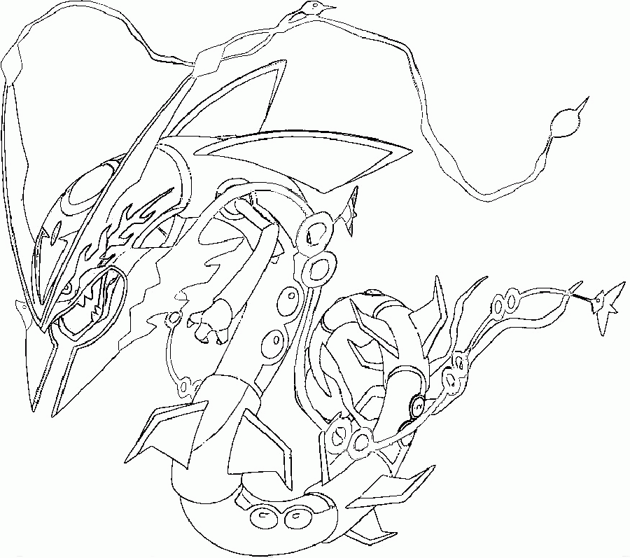 슈퍼 멋진 메가 Rayquaza coloring page