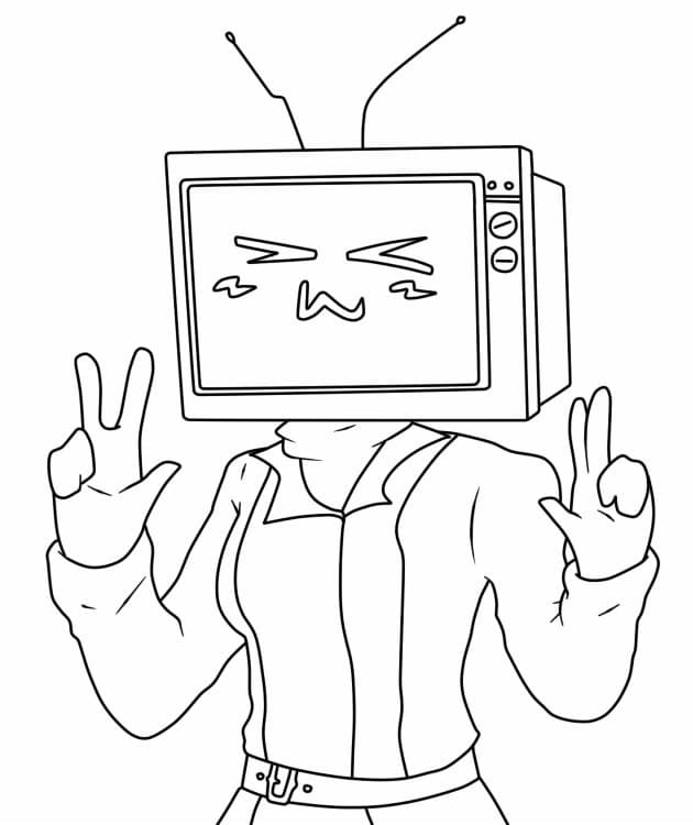 매우 귀여운 TV 여성 coloring page