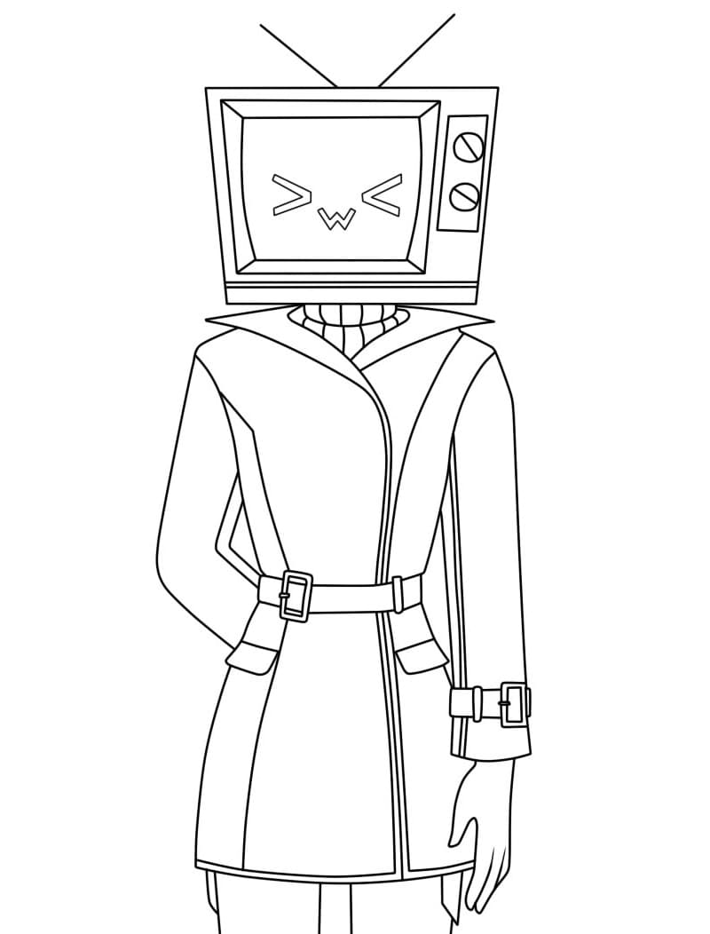 TV 여성 이미지 coloring page