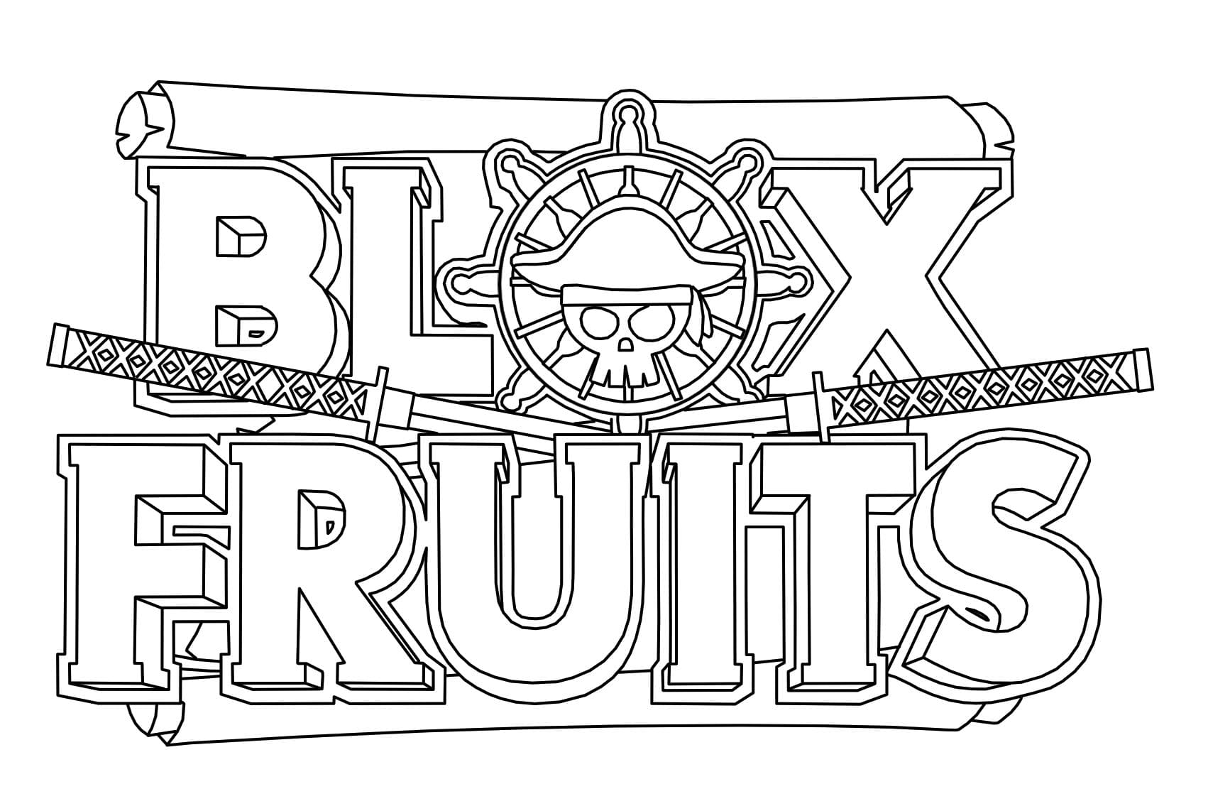 Blox Fruits – 로고 coloring page