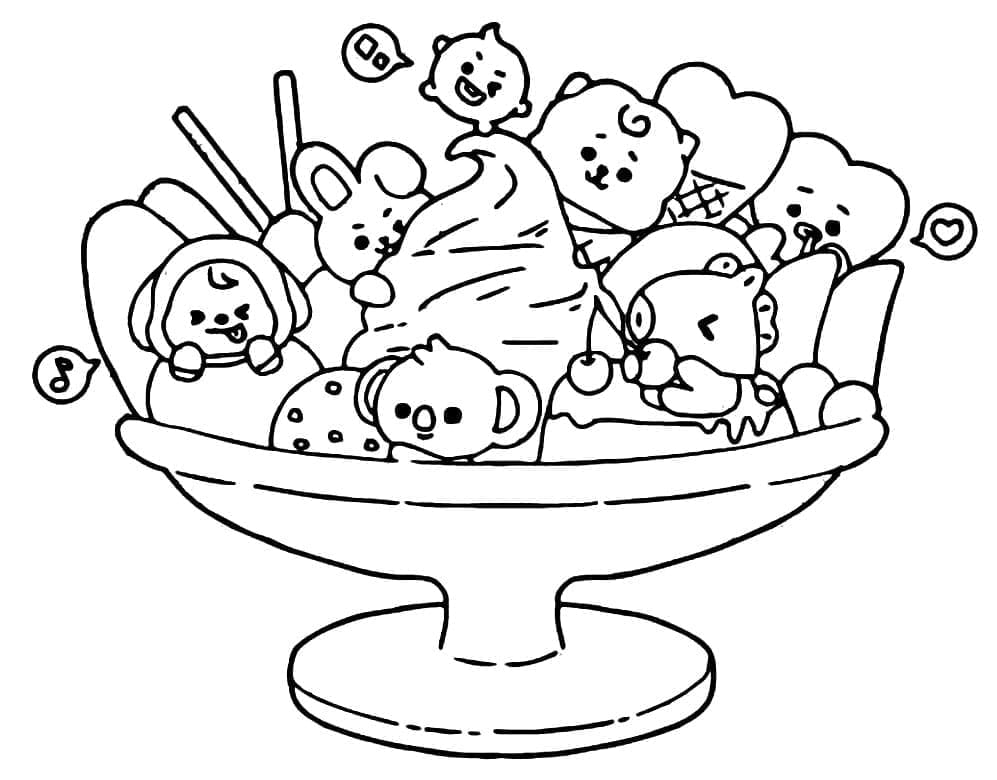 BT21 인쇄 가능 coloring page