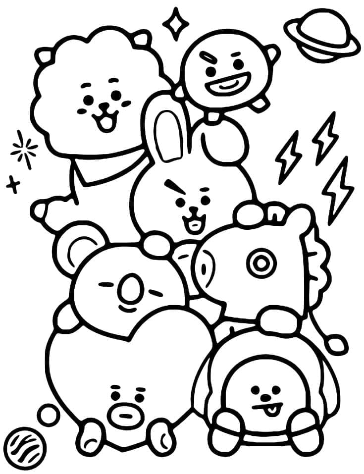 BT21 인쇄 coloring page