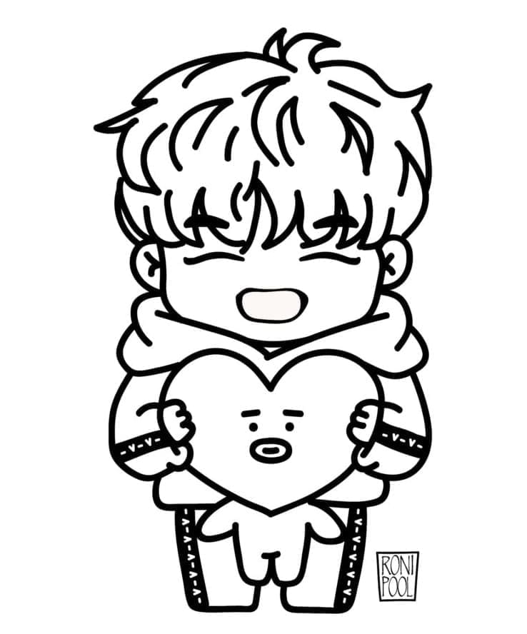 뷔와 타타 coloring page