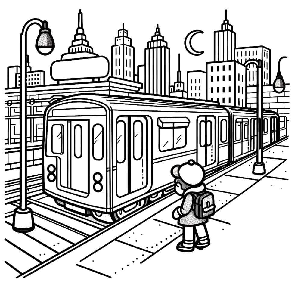 어린이를 위한 지하철 이미지 coloring page