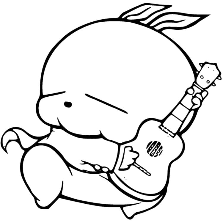 기타를 든 마시마로 coloring page