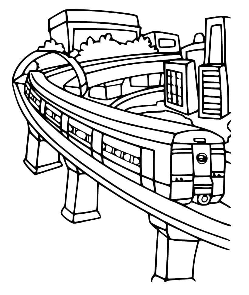 인쇄 가능한 지하철 열차 coloring page