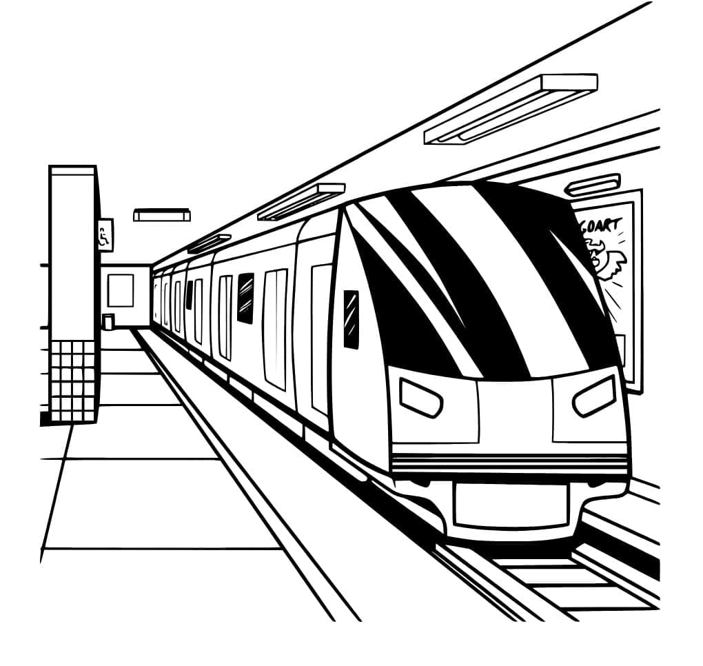 지하철 기차역 coloring page