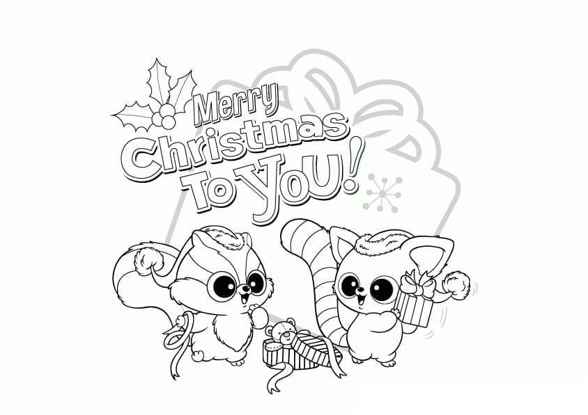 메리 크리스마스 유후와 친구들 coloring page