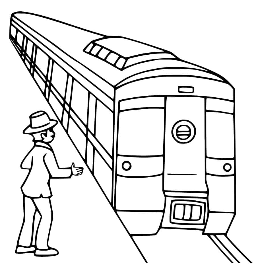무료 지하철 열차 coloring page