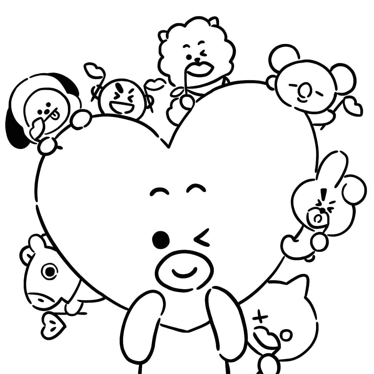 사랑스러운 BT21 coloring page