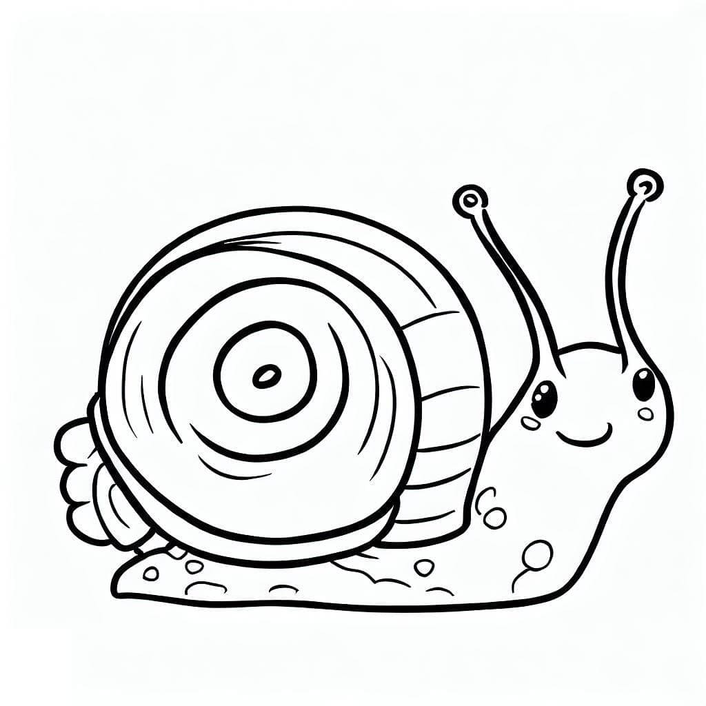 아주 귀여운 달팽이 coloring page