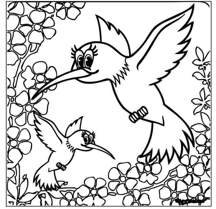 봄에는 벌새 coloring page