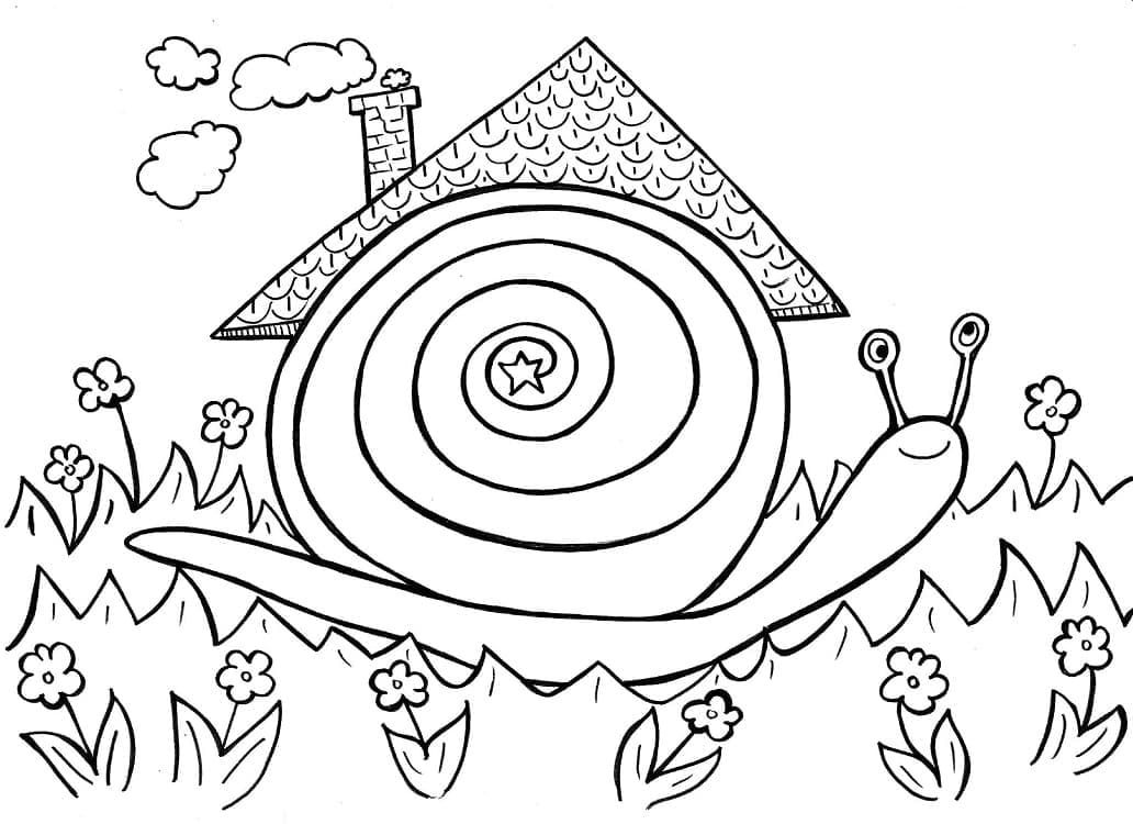 달팽이와 집 coloring page