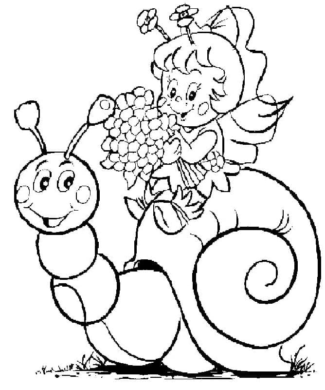 달팽이와 요정 coloring page
