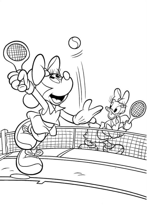 데이지와 미니는 테니스를 친다