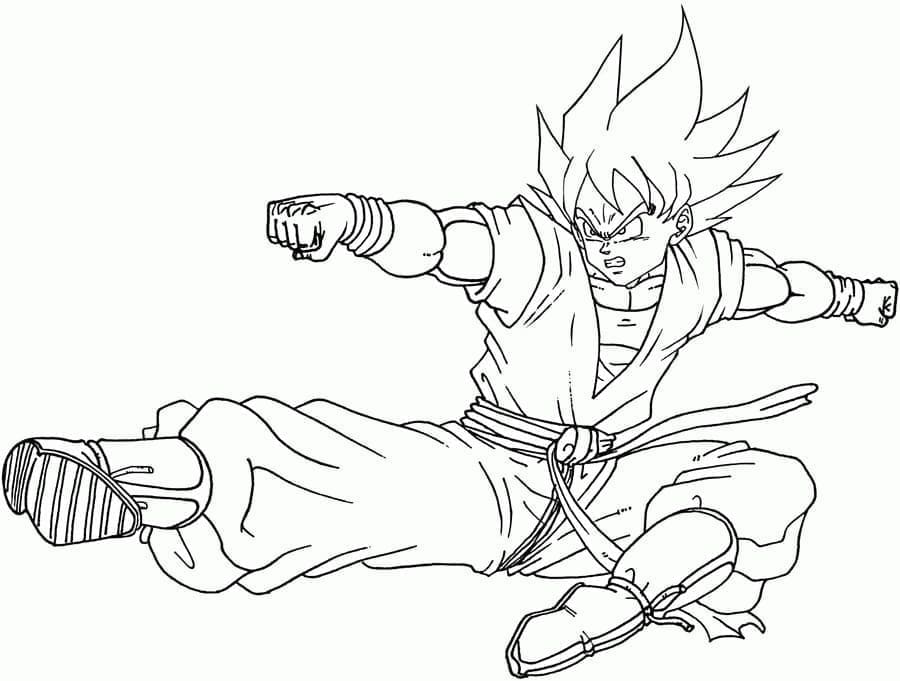 어린이를 위한 무료 손오공 coloring page