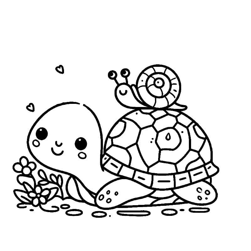 거북이와 달팽이 coloring page