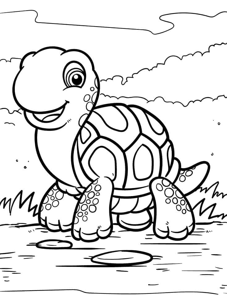 귀여운 거북이 인쇄 가능 coloring page