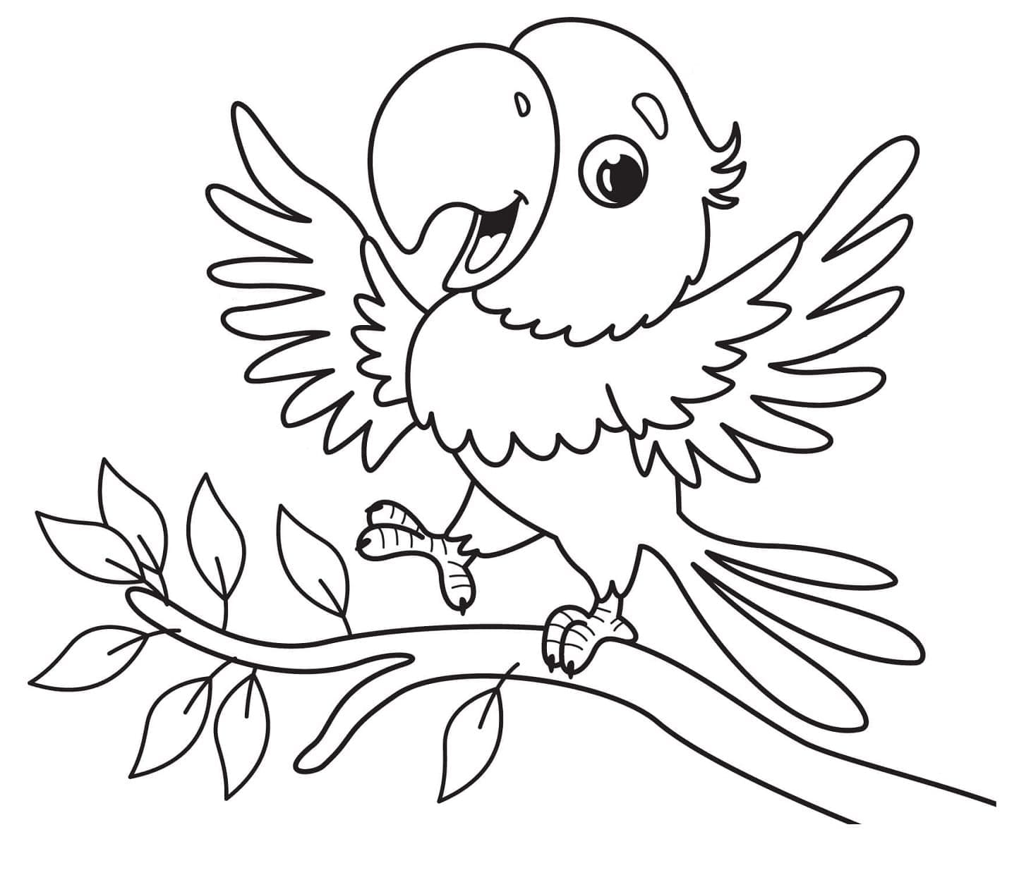 행복 한 앵무새 coloring page