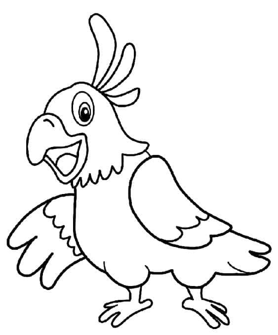 행복 한 만화 앵무새 coloring page