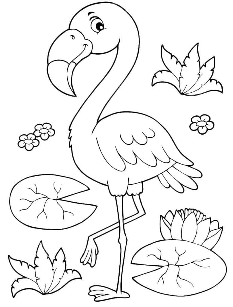 행복한 플라밍고 coloring page