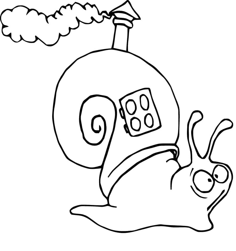 하우스 쉘 달팽이 coloring page
