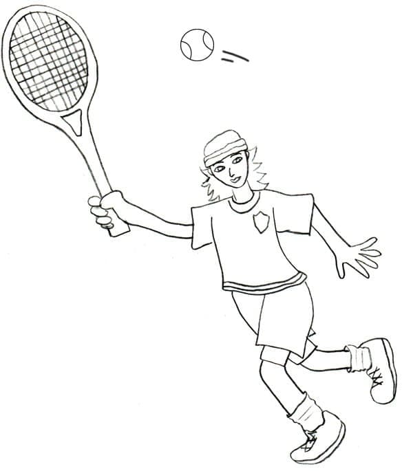인쇄 가능한 테니스 선수 coloring page