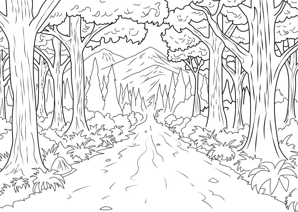 정글 장면 coloring page