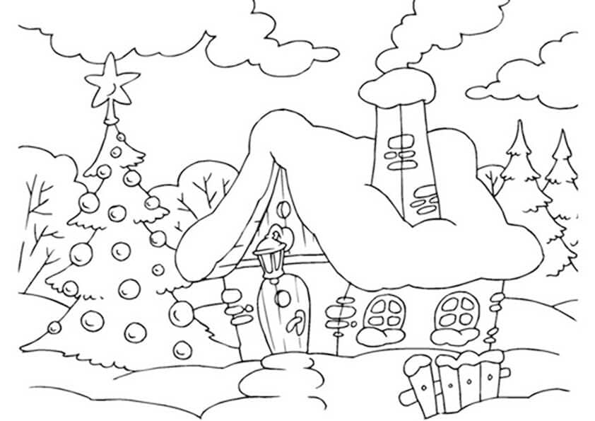 크리스마스 풍경 coloring page