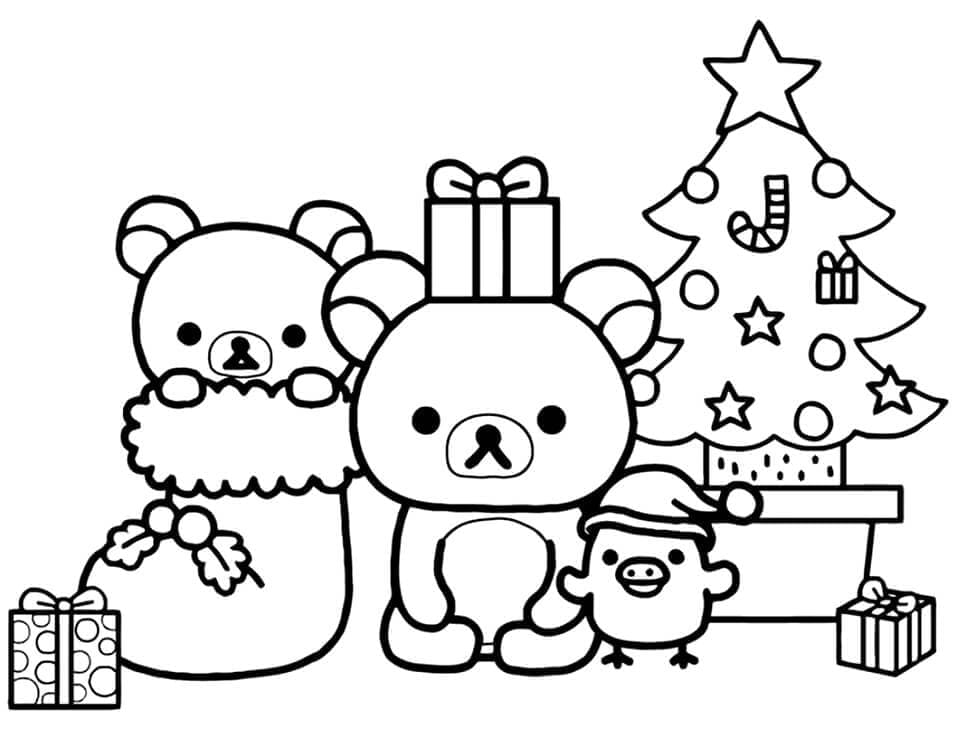 크리스마스의 리락쿠마 coloring page