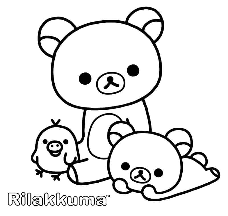 리락쿠마와 친구들 coloring page
