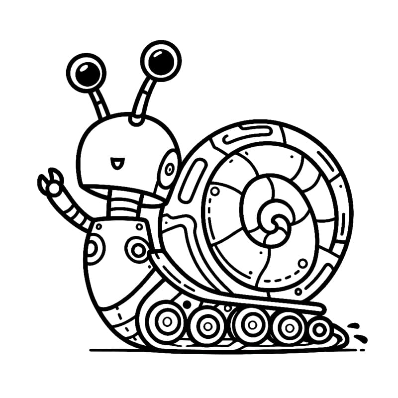 로봇 달팽이 이미지 coloring page