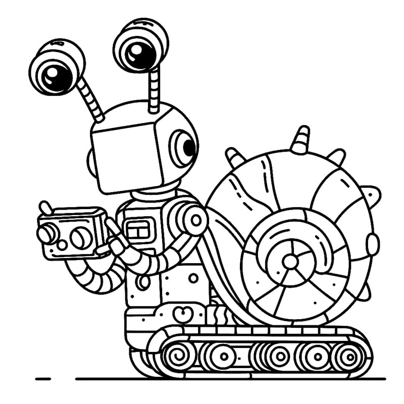 로봇 달팽이 coloring page