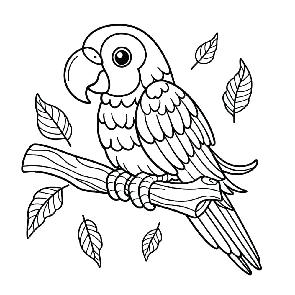 사랑스러운 앵무새 이미지 coloring page