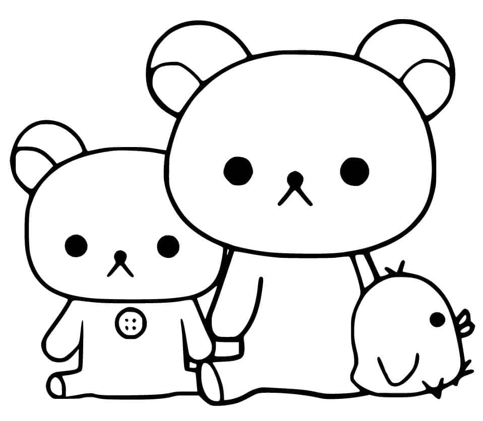 사랑스러운 리락쿠마와 친구들 coloring page