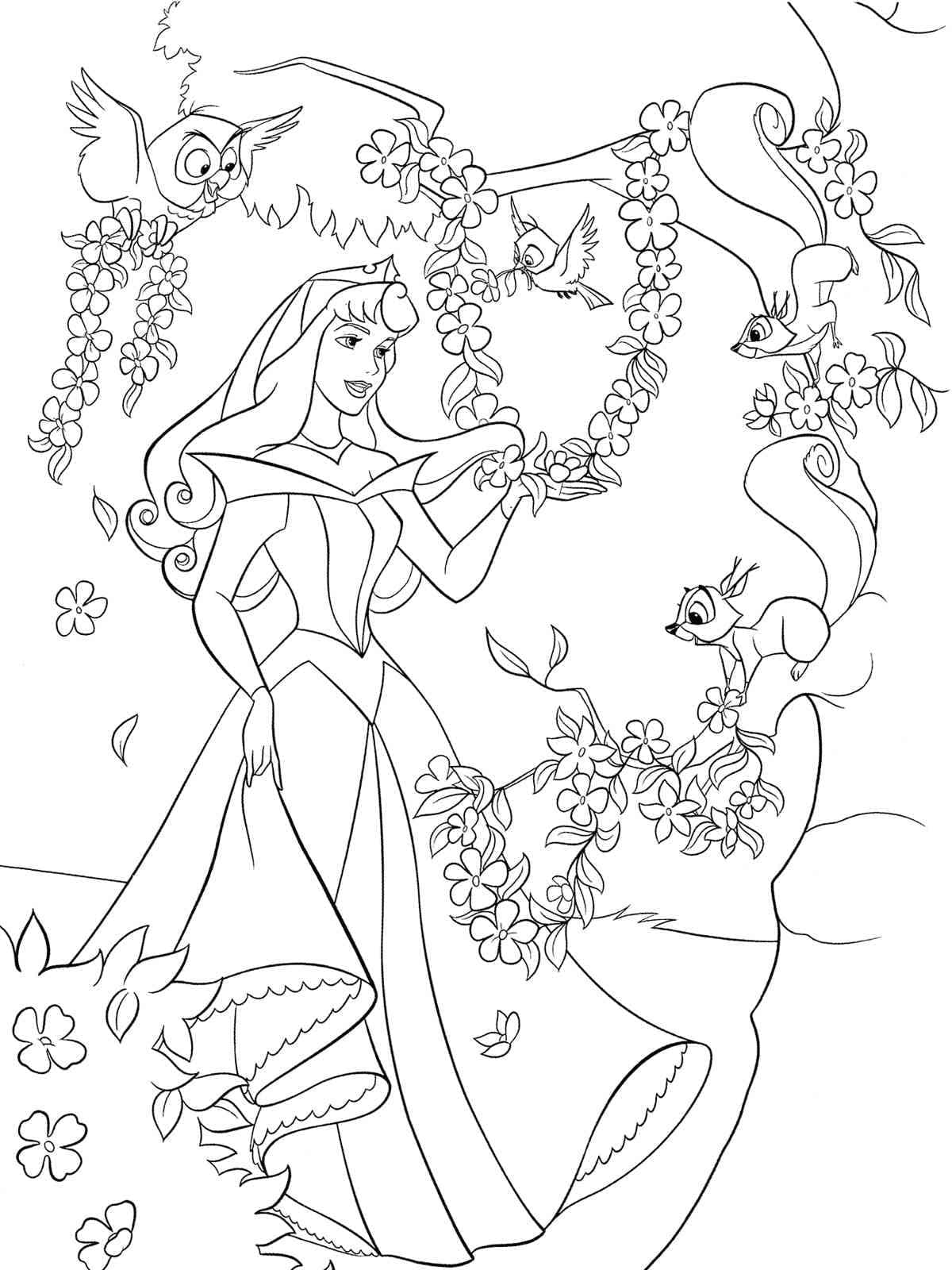 숲 속의 오로라 공주 coloring page