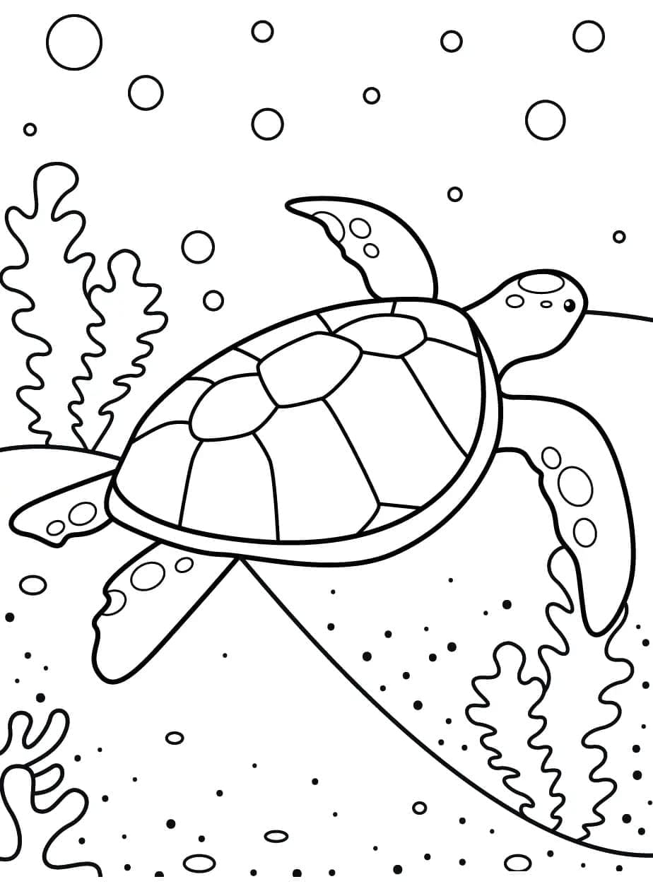 수영 거북이 coloring page