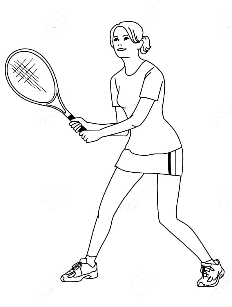 테니스 소녀 coloring page