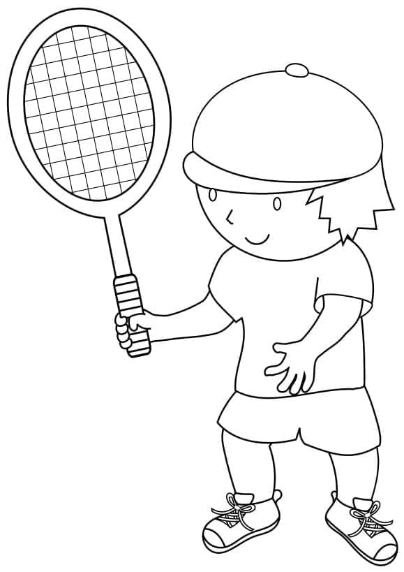 테니스 소년 coloring page