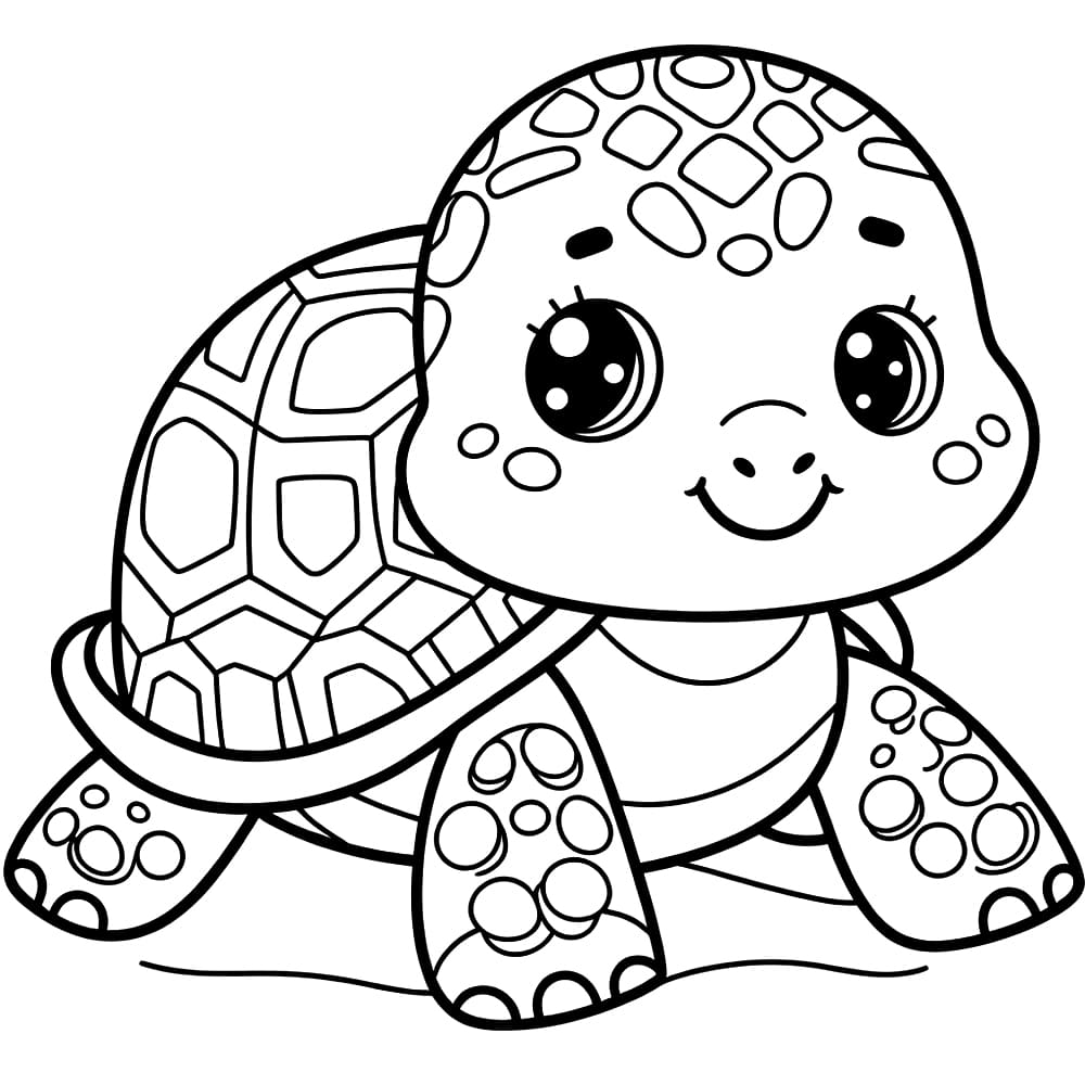 웃는 거북이 coloring page