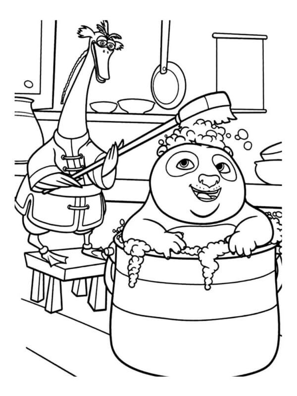 아기 포가 목욕을 해요 coloring page