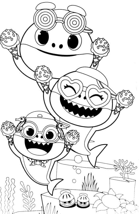 아기 상어 무료 인쇄 가능 coloring page