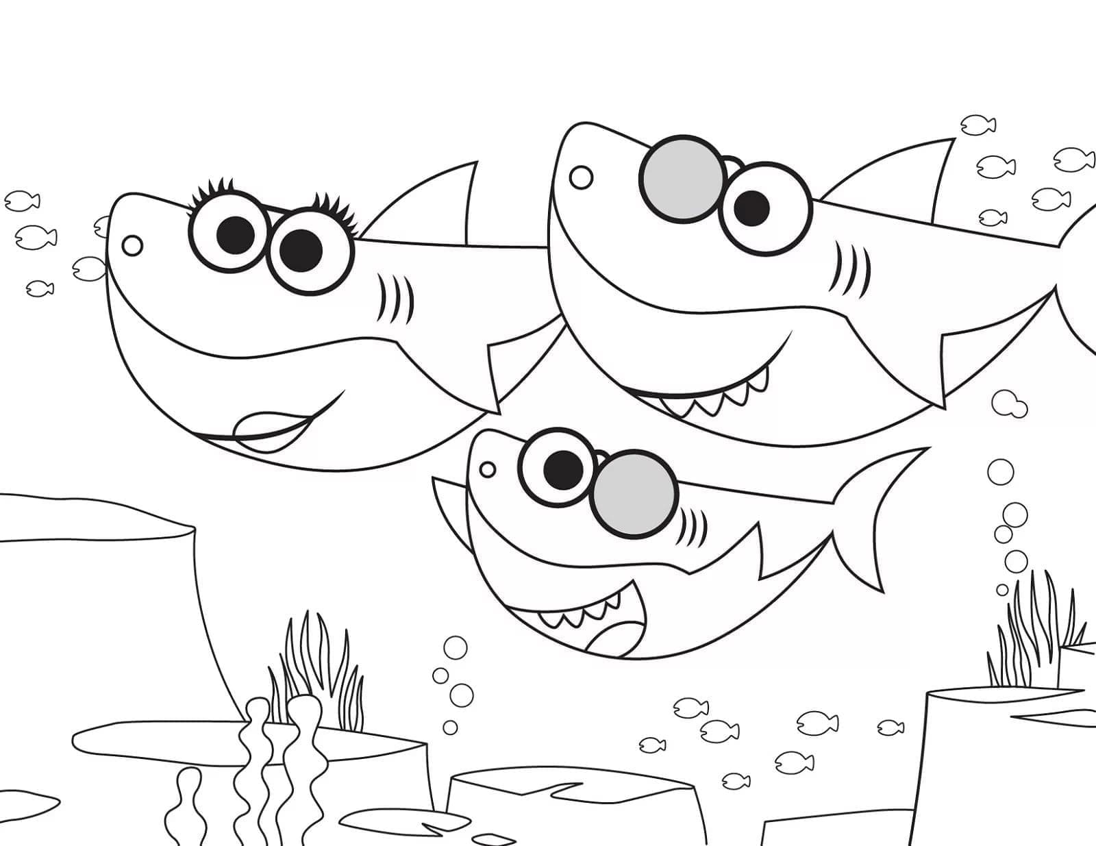 아기 상어를 인쇄하세요 coloring page