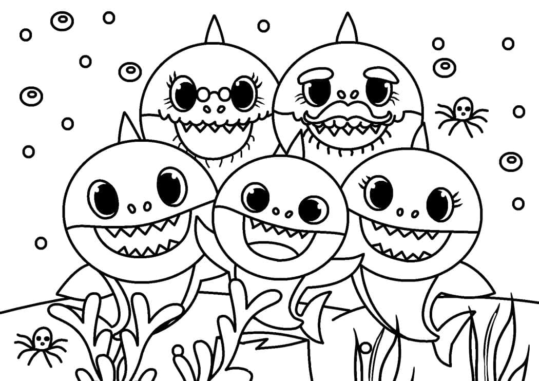 아이들을 위한 베이비 샤크 무료 coloring page