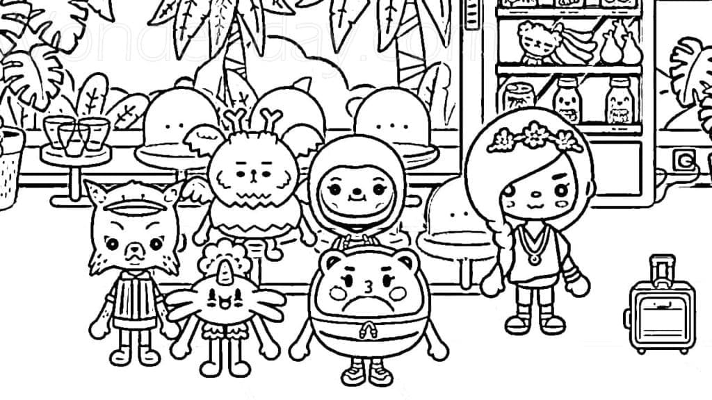 아이들을 위한 토카 보카 라이프 그리기 coloring page