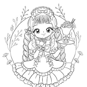 아름다운 여자아이 coloring page